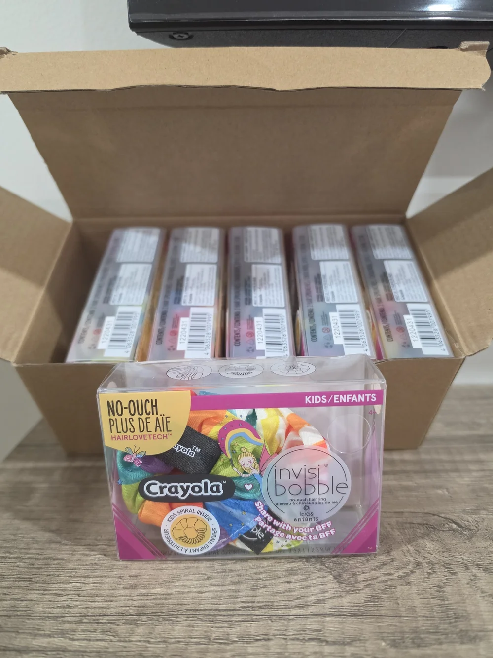 6 Packs Of 2 Crayola x invisibobble Kids No-Ouch Hair Ties - Multi Color